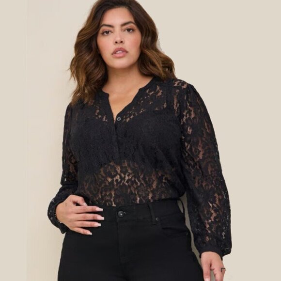 Torrid Black Lace Blouse - Picture 6 of 8